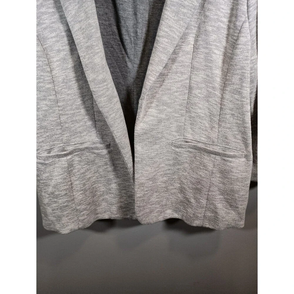 Skies Are Blue Blazer Cardigan Sweater Women Size 2X Open Front Pockets Gray